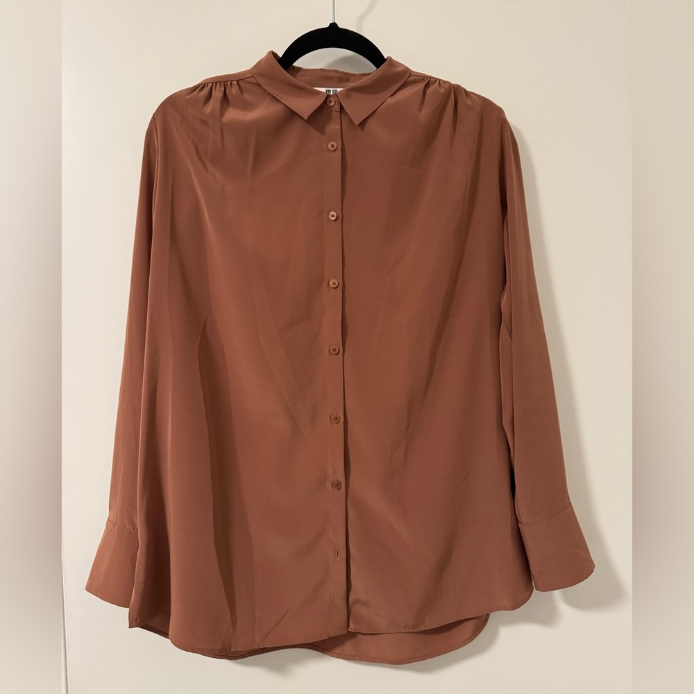 Uniqlo Women's Rust Button-Down Shirt